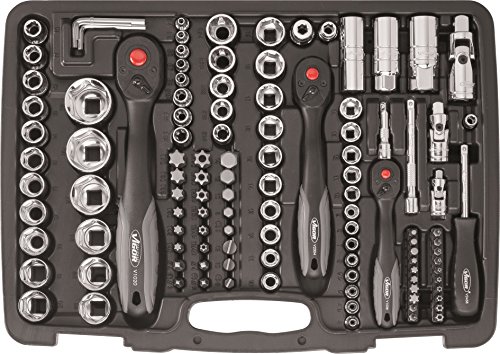 Vigor Steckschlüssel-Satz Vierkant (6,3 mm, 1/4 Zoll, 10 mm, 3/8 Zoll, 12,5 mm, 1/2 Zoll, 172-teilig, drei Umschaltknarren) V2461 - 3