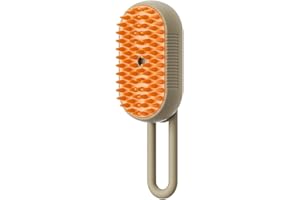 Mogame Cat Brush With Steam, Cat Brush Steam, Cat Brush With Steam Dog Brush, Self-Cleaning Steam Cat Brush, Great For Massaging, Grooming And Hair Removal (Khaki)