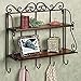 Artesia Brown Wooden, Wall Shelf With Key Hanger RS.1245.00
