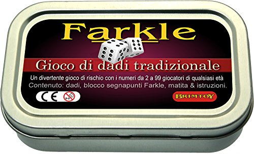 Brimtoy Gioco di Dadi Farkle Tascabile/da Viaggio..