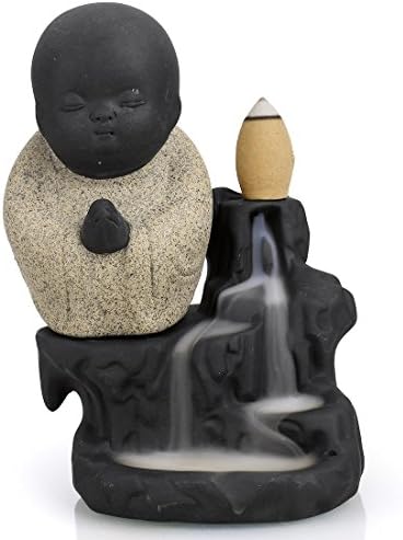 DUBU Backflow Incense Burner, Home Ceramic Backflow Incense Burners, Backflow Incense Holder With 10PCs Backflow Incense (Monk Celadon)