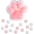 PEUTIER Cat Paw Squeeze Toys, Taba Squishy Kawaii Soft Squishy Cat Paw with 10 Balls Funny Novelty Animals Stress Relief Toy for Children Teenagers Adults (Pink)