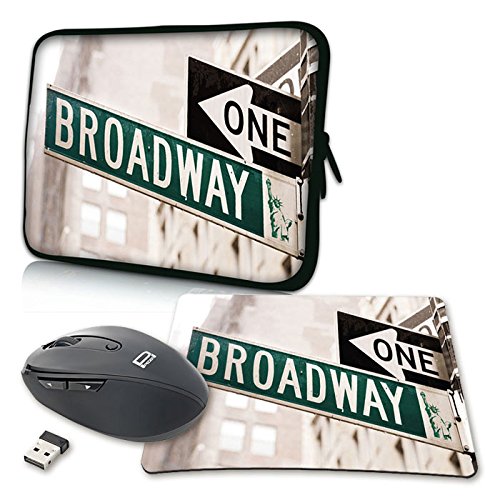 PEDEA Design Schutzhülle Notebook Tasche bis 17,3 Zoll (43,9cm) mit Mauspad und schnurloser Maus, Broadway