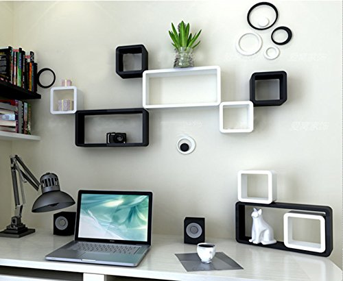 WOLTU 9210-a 3er Set Lounge Cube Regal Retro Wandregal Bücherregal, MDF Holz (Weiß) - 8