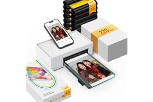 Liene Amber M100 Fotodrucker Smartphone, 10x15 cm – Bundle mit 220 Fotopapieren (100+40+80