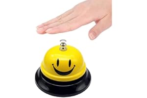 ZINGKING Campanello da tavolo in metallo, cam-pane da tavolo, cam-pane in metallo, campa-ne di reception campanelle di chiamata con campanello croccante per ristoranti, hotel, bar, cucina (giallo)