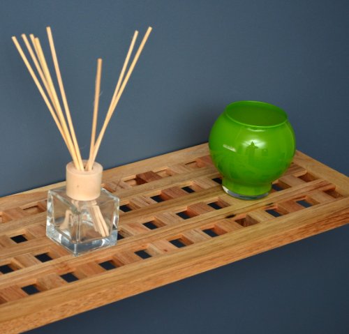 Regal Wandregal Board 63 cm Länge aus Walnuss Massivholz für Bad, Wohnzimmer, Sauna, Flur, Diele, Küche, Büro und Kinderzimmer - 6