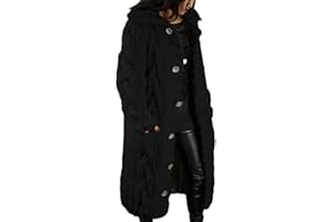 XUYue 2022 Hand-Knitted Thick-Line Jumper Coat, Women Long Solid Color Winter Casual Plus Size Knit Cardigan Sweater