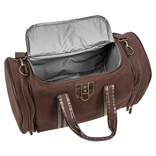 anndora Picknicktasche Umhängetasche Tragetasche + Zubehör 29-teilig – Farbwahl (braun uni) - 3