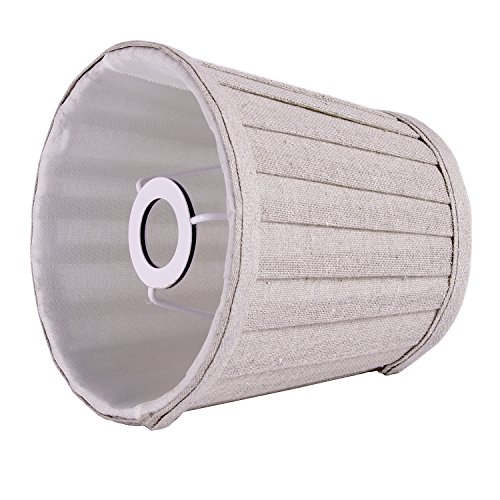 Splink Leinen Grau-beige Stoff Lampenschirme handgefertigt Leuchteschirme für Kerze Lampe, Wandlampenschirme, Tisch Lampe Schirme - 2