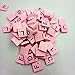Price comparison product image Transer Toy for Kids- 100 Pcs Wooden Scrabble Tiles - Alphabets Letters Numbers for Wood Crafts Toy Kid Gift (Pink)