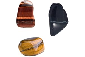 GARAULION Lot 3 Pierres Triple Protection: Oeil de Tigre, de Faucon, de Taureau