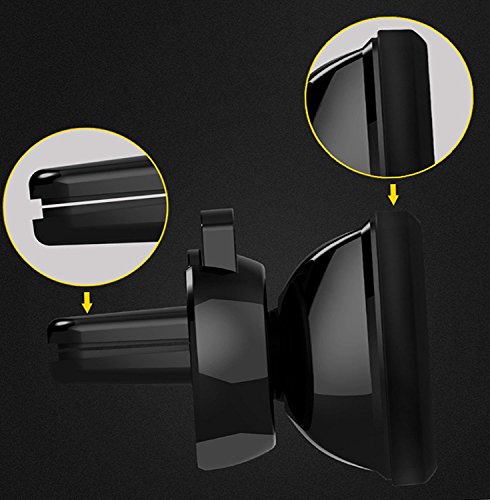 lucklystarÂ® Supporto Magnetico di Movil per griglie del aria di auto supporto rotazione di 360??Â° accessori per dispositivi portatili per iPhone 7/6Â Plus/6S/6/Se/Android Smartphone GPS Navigatore (Nero)