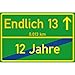 Produktbild vanva Schild Endlich 13 Jahre Ortsschild 13. Geburtstag Dekoration Freund Freundin Geschenkidee Junge Geburtstagsparty Frauen Geschenke 13ter Partydeko Fotobox Requisite Grün