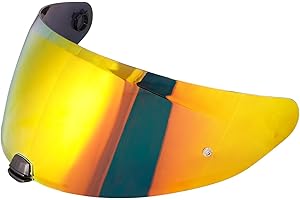 VCOROS Helmvisier für i70 i10 HJ-31,Motorradhelm Visier,Motorrad Windschutz Helm Objektiv Visier,Vollgesichts Helmlinsenvisier Motorradhelm Zube (Chromrot)