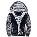 Produktbild Kapuzenjacke Herren Oversize UFODB Baseballjacken Männer Wetterjacke Drucken Plus SAMT Warm Verdicken Mantel Mode Funktionsmäntel Fellkapuze Daunenjacke M-5XL