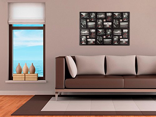 Smartfox Bilderrahmen Fotorahmen Collage für 24 Bilder im Format 10×15 cm in Schwarz - 2