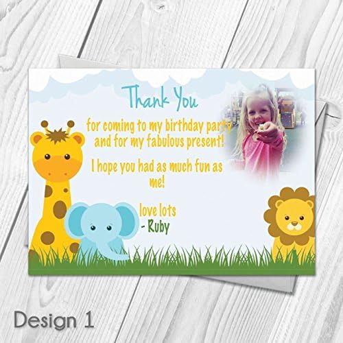 Personalised Farm Animal Party Thank You Cards | Jungle Zoo Childrens Birthday Party Thank You Cards