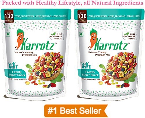Karrotz – Healthy Mix of Top Quality Berries, Fruits, Nuts, Seeds & Grams for Breakfast, Topping or Snacking (2 X 100gms packs of Family SuperSnack) RS.315 (7.00% Off) - Amazon
