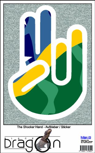 The Shocker Hand Decal Sticker Laptop skin 210x169 mm white Outline with Flag Solomon Islands-Salomon-Inseln