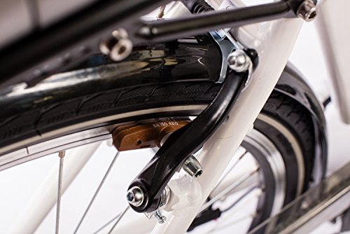 Telefunken E-Bike Damen, Elektrofahrrad 250W und 10Ah, 36V Lithium-Ionen-Akku, Shimano Nabenschaltung – Pedelec Citybike leicht, Alu in Weiß, 7 Gang, Reifengröße: 28 Zoll - 3