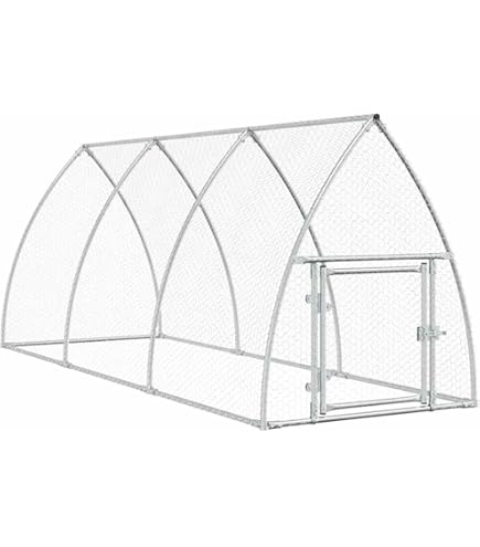 Kippenhok 200x105x182 cm gegalvaniseerd staal zilverkleurig kopen