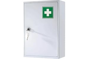 PaulStore Armoire murale verrouillable en acier pour premiers secours médicaux