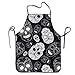 Produktbild New Black White Sugar Skulls Lock Edge Waterproof String Bib Chefs Aprons Adjustable Adults Home Apron Women Men
