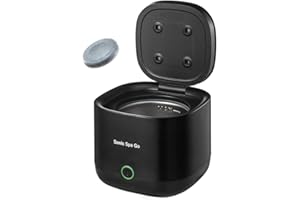Sonic Spa Cordless Ultrasonic Aligner, Retainer & Denture Cleaner with Boostab Tablets – 45kHz Battery Powered, Portable Cleaning Pod for Retainers, Aligners, Mouthguards & Oral Appliances (Black)