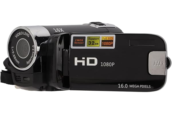 4K Videokamera med 48 MP, 16x digital zoom, 2,7-tums 270° roterande skärm – Digital videoinspelare för nybörjare och barn, sv