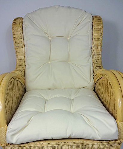 Polster / Kissen / Ersatzpolster für Rattan Ohrensessel / Rattansessel , Fb. natur - 3