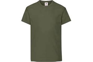 GENERICO T-Shirt Kids Original T. Maglietta da Bambino Manica Corta Cotone 100% - 1 Maglietta Fruit of The Loom MOD. 61-019-0