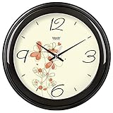 WIHY Leise Seiko Wanduhr Quarz Batterie dekorative Einzigartige Wohnzimmer Runden Uhr einfache Precisiond elektronische Quarzuhr Hause Wanduhr, 14', die grundlegende Carbon Kristall schwarz-705,