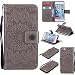 Produktbild Hozor PU Leder Hülle für Apple iPhone 6 / 6S 4.7 zoll Embossing 3D Prägung Blumen Muster Ledertasche Weiche TPU Soft Rückseite Abdeckung Handytasche Bumper Schutzhülle Brieftasche Flip Case Wallet Cover Bookstyle Handyhülle Tasche Anti-Scratch Shell Folio Klapphülle mit Standfunktion Magnetverschluss und Kredit Kartenfächer - grau