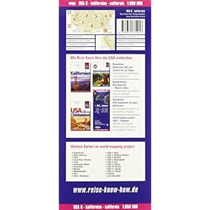 USA6: California, mapa impermeable de carreteras. Escala 1:850.000 impermeable. Reise Know-How.