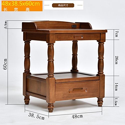Solid wood bedroom bedside cabinet Simple modern anti-Fading nightstand Multifunctional mini anti-Moisture bedside table Economic storage cabinet Small storage Bedside cabinet [lockers]-D