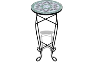 ‎VIDAXL vidaXL Stolik boczny z mozaikowym blatem, zielono-biały