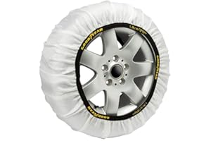Goodyear Set of 2 Fabric Snow Chains for Cars Ultra Grip Size XL Specific for Vehicle Operation, Textile, White, for R14 - R21 (Detailed Measurements Inside)