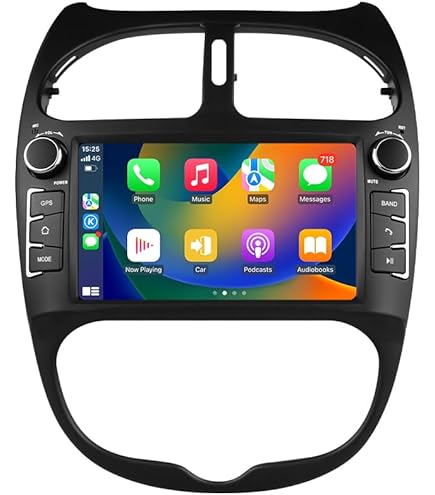 Autoradio Android 13 Pour Peugeot 206 (2002-2010) - 7 Pouces, CarPlay/Android Auto, GPS, WiFi, Commandes Au Volant