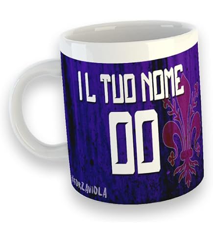 Tazza Personalizzata My Cust Per Tifosi Della Fiorentina: "Keep Calm E Forza Viola" In Ceramica, Made In Italy Artigianale, Regalo Idea Per Gigliati