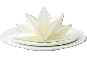 10 NICE THINGS 12 x Wedding Napkins, Wedding SERVIETTES, Luxury Pre -Folded Star Shaped White Napkins. Disposable Linen Feel Soft 3 Ply Paper, Dinner Party, Elegant Pretty, Stylish Large 40 x 60cm (16 x 24 inch)