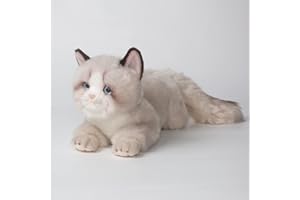 CU-MATE 20 Pouces Gris Ragdoll Chat Peluche Jouets Poupées, Mignon Jouet en Peluche Fait À La Main Ann Baker Chat Cadeaux d'anniversaire Présents pour Garçons Et Filles