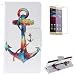 Produktbild CaseHome HUAWEI P9 Lite Elegant PU-Leder Etui (mit Freiem HD Schirm-Schutz) Bunte Stilvolle Schönheit Standplatz Funtion Geprägtes Muster Gedruckte Design Brieftasche Fall Voller Schutz Magnetischen Flip Folio mit Kreditkarte Slot PU-Leder-Kasten-Abdeckung Shell enthäuten Für HUAWEI P9 Lite-Bunter Anker
