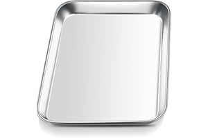Onader Mini blacha do pieczenia, prostokątna, ze stali nierdzewnej, do pieczenia, gotowania, serwowania, 23,7 x 17,7 x 2,5 cm, nietoksyczna, nadaje się do mycia w zmywarce