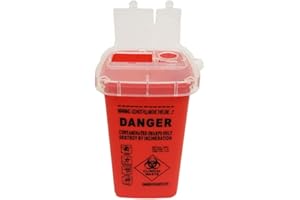 jiashemeng Boîte De Conteneur De Déchets, Aiguilles Jetables De Tatouage De Lame De Salon De Coiffure Conteneur Carré De Boîte De Stockage De Déchets Rouge