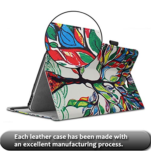 Samsung Galaxy Tab A 10.1 Hülle Case, Infiland Slim Fit Folio PU-lederne dünne Kunstleder Schutzhülle Cover Tasche für Samsung Galaxy Tab A 10.1 Zoll Wi-Fi/ LTE (2016) SM-T580N/SM-T585N Tablet-PC(mit Auto Schlaf / Wach Funktion)(Fröhlicher Baum) - 6