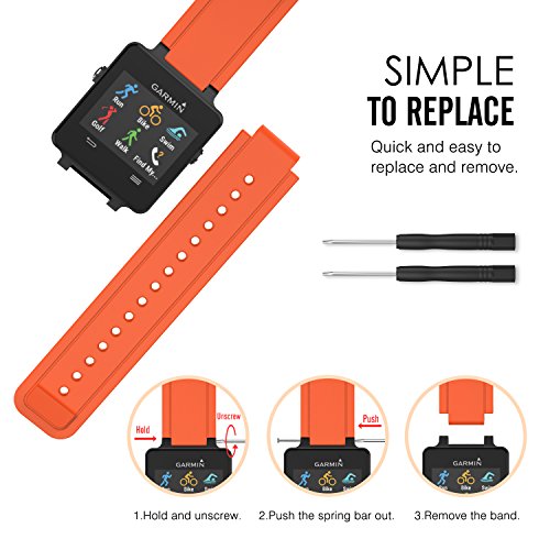 MoKo Garmin Vivoactive Correa de Reloj  Suave Silicona Reemplazo Watch Band para Garmin Vivoactive   Vivoactive Acetate Sports GPS Smartwatch - Naranja