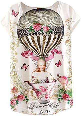 KaiTingu Women's Short Sleeve Casual Graphic Print Vintage T Shirts Tops