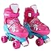 Produktbild AMdirect Kinder einstellbare zweireihige Rollschuhe, Training Rollerblade mit PVC-Rad und Mesh atmungsaktive Inline-Skates für Jungen Mädchen (Rosa, 35-38)