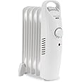 Geepas Mini Oil Filled Radiator Heater 450W | Energy Efficient Electric Heater, Carry handle, Fast Heat Radiation | Adjustable Temperature & Low Running Cost | 2 Year Warranty, 5 Fins, White